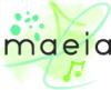 Green and blue MAEIA project logo with green and blue swirls